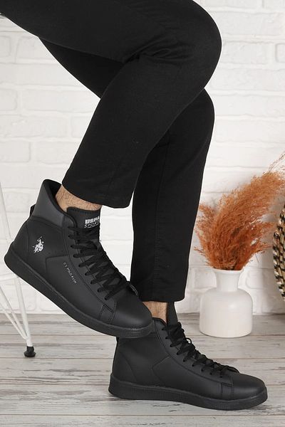 U.S. Polo Assn. Pantofi negri pentru bărbați, cizme sport casual