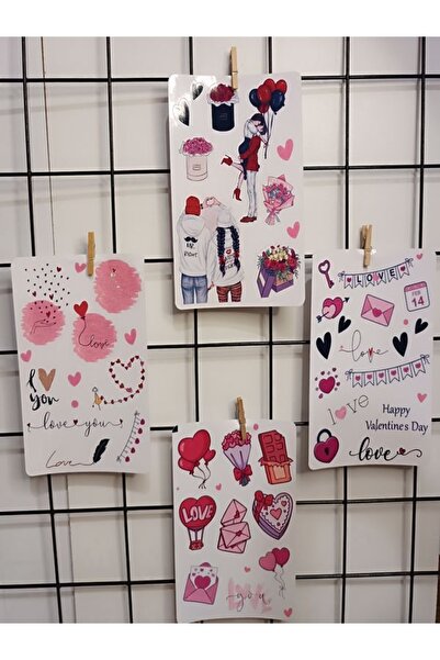 EyER Shoping Set de autocolante pentru Ziua Îndrăgostiților