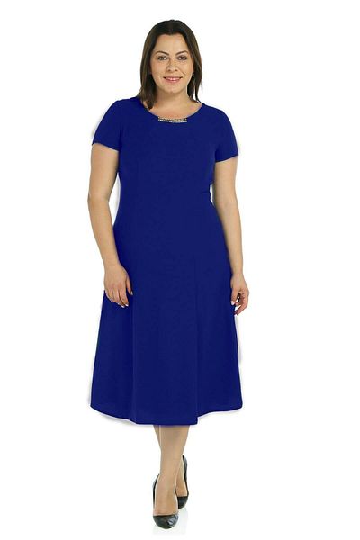 Nidya Moda Women's Saks Stone Accessory Evening Dress 4088SX