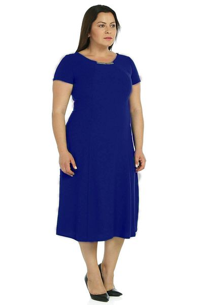 Nidya Moda Women's Saks Stone Accessory Evening Dress 4088SX