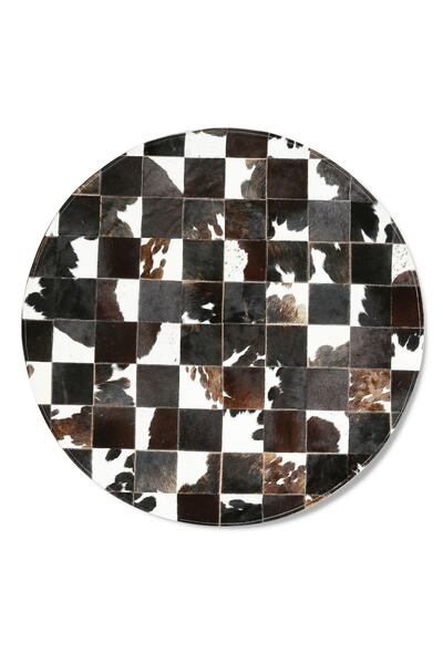 Dericibey Siyah Beyaz Patcwork Dana Derisi