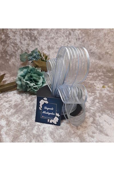 AGH Değerli Hediyeler Κορδέλα με κορδόνι 2,5 εκ. Baby Blue Gülbant 20 Mt.