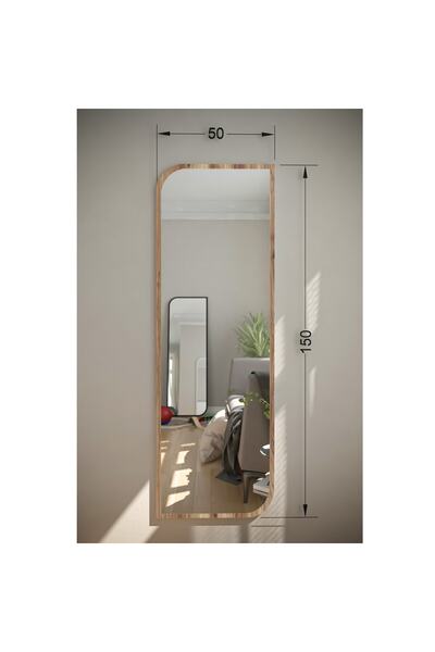nysamo Tarz Design Kemence Ceviz Dekoratif Boy Aynası 50x150