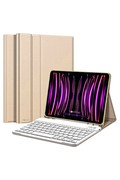 NovStrap Apple Ipad Pro 11 2022 2021 2020 2 3 4 Nesil Uyumlu Bluetooth Klavye...