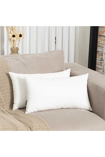TOSHE White Single Linen Woven Throw Pillow Cover, Decorative Throw Pillow