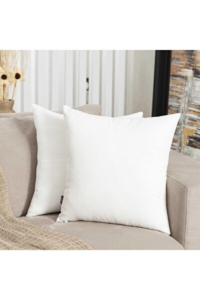 TOSHE White Single Linen Woven Throw Pillow Cover, Decorative Throw Pillow
