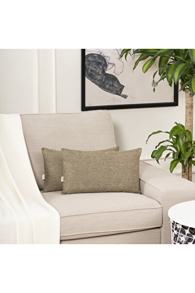 TOSHE Gold Single Linen Woven Throw Pillow Cover, Decorative Throw Pillow