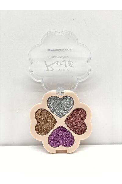 AİLY COSMETİCS Rose 4'lü Kalpli Glitter - Glıtter Eyeshadow