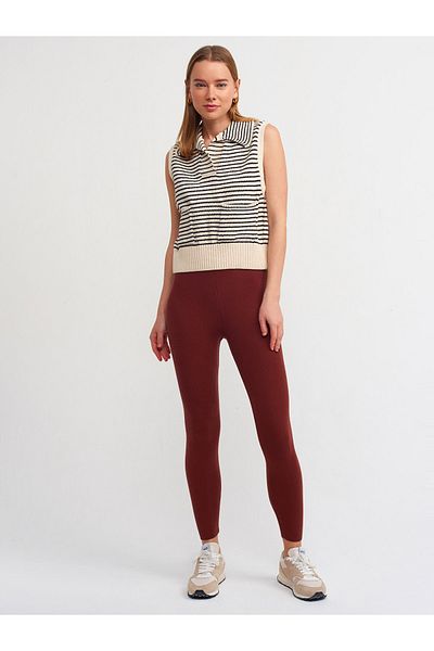 Dilvin 1182 Knitwear Leggings-dark Brown