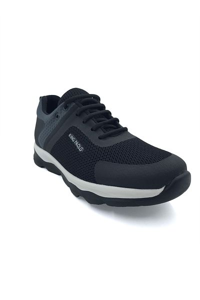 KİNG PAOLO D1113 Krakers Sports - Negru- Gri - Pantofi pentru bărbați, pantofi textil