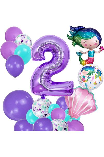 Patladı Gitti 2 Year Old Mermaid Themed Birthday Party Celebration Set Concept 2
