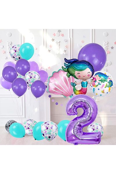 Patladı Gitti 2 Year Old Mermaid Themed Birthday Party Celebration Set Concept 2