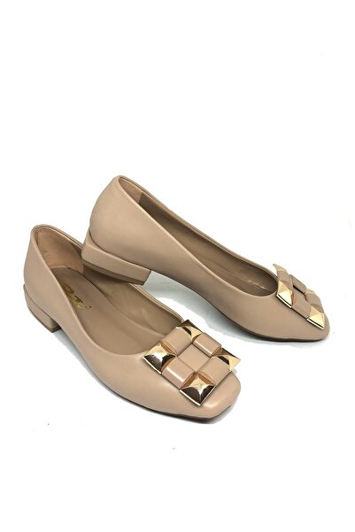 PUNTO Kadın Kısa Topuk Nut Siyah Ayakkabı 2cm