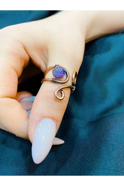 kapris concept Genuine Stone, Handmade Wrap Design Antique Vintage Ring