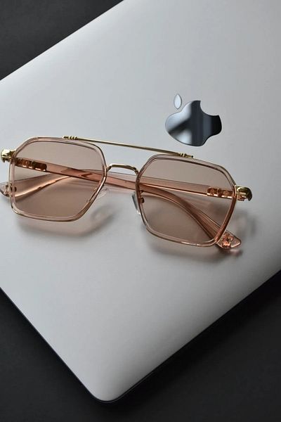 LOOKUP Women's Brown Rectangular Frame Sunglasses