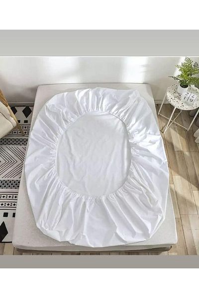 AYHOME Double Quilted Fitted Mattress Protector Liquid Proof Mattress Cover White Color Cotton 160 X 200 Cm