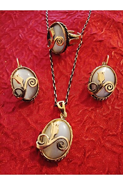 kapris concept Cat's Eye Copper, Antiallergic Necklace Earring Ring Jewelry Set