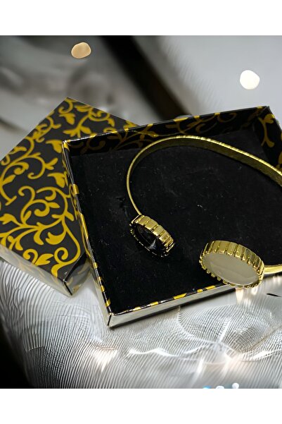 kapris concept Copper Antique Bracelet with Onix and Cat's Eye Stone