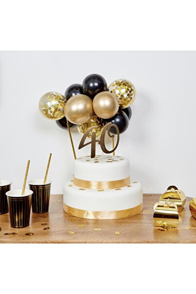 Partifabrik Siyah Gold Krom Pasta Süsü Seti