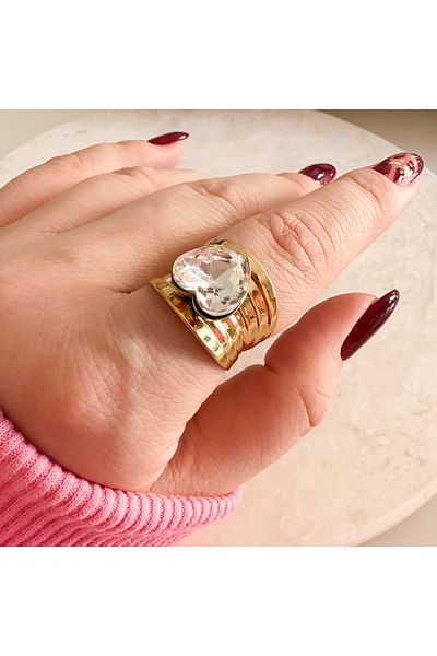 CHARMLUCKY Steel Heart Ring