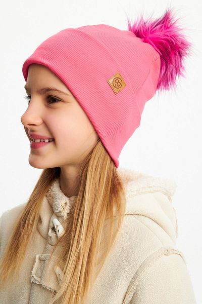 Babygiz Baby Girl Child Fur Pompom Hat Beanie Comfortable 100% Cotton Camisole