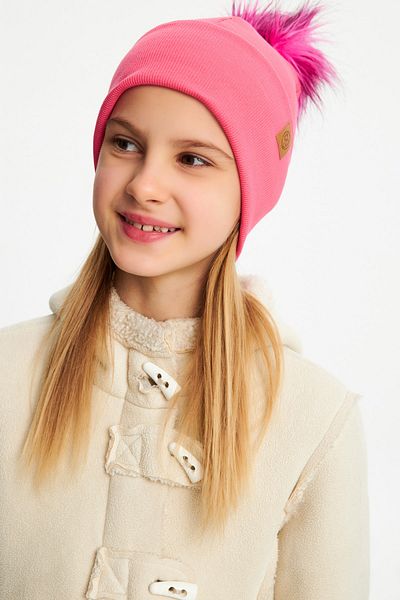 Babygiz Baby Girl Child Fur Pompom Hat Beanie Comfortable 100% Cotton Camisole