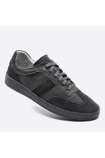 Fosco Genuine Leather Sneaker Men's Shoes Gray 9870