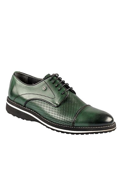 Fosco Pantofi casual pentru bărbați, cu șireturi, din piele verde, cu talpă Eva 9040 755 46