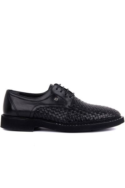 Fosco Lace-up Black Leather Men's Casual Shoes 9036 795