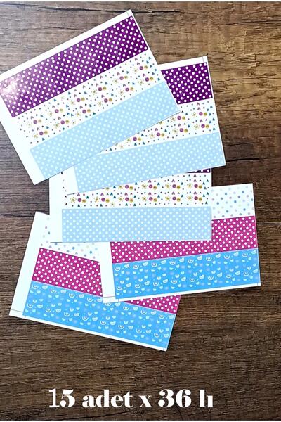 Relavant Anı Defteri Resim Yapıştırma Stickerı Bandı 15 * 36 Adet Renkli Stic...