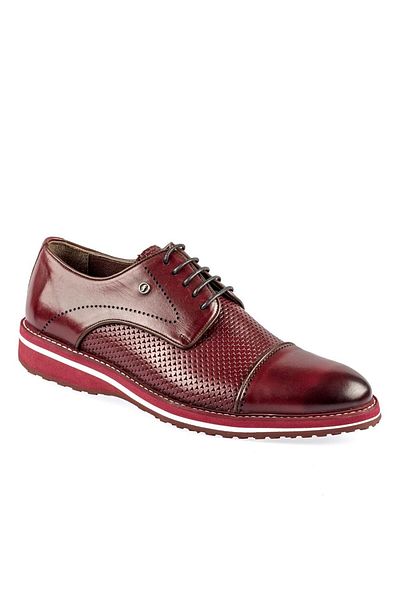 Fosco Lace-up Claret Red Leather Eva Sole Men's Casual Shoes 9040 43 46