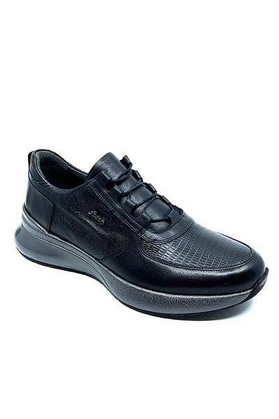Fosco Black Genuine Leather Men's Sneaker Sneakers 2553 306 738
