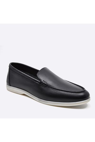Fosco Genuine Leather Summer Loafer Men's Shoes Black 9874 100