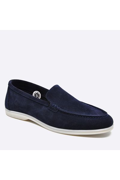 Fosco Suede Leather Summer Loafer Men's Shoes Navy Blue 9874 112