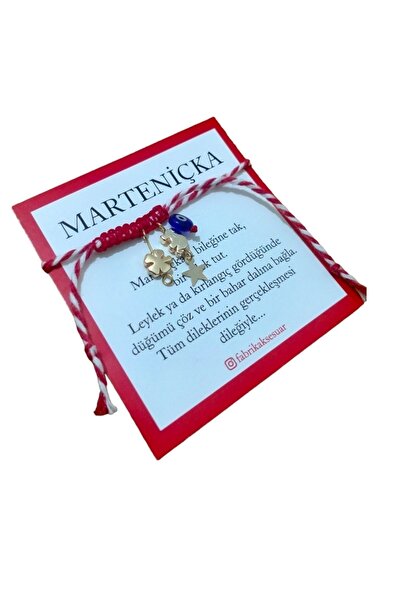fabrikaksesuar New Year's Gift Martençak Elephant, Lozenge and Evil Eye Bead Detailed (Shipping with Card Will Be Provided)