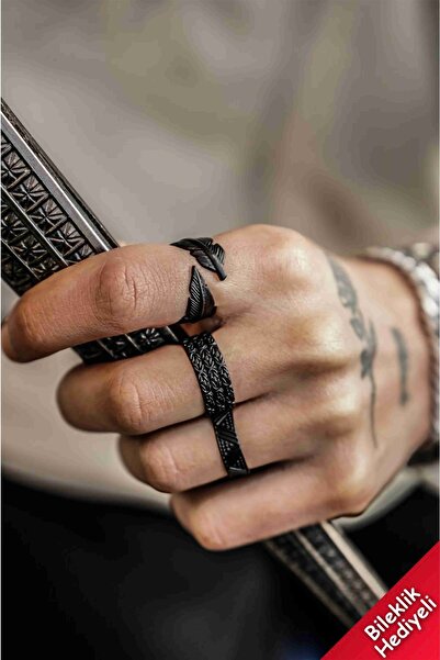 THE Gifts Siyah Kaplama Balık Sırtı Desen Tüy Model Ve Üçgen Desen Ayarlanabi...