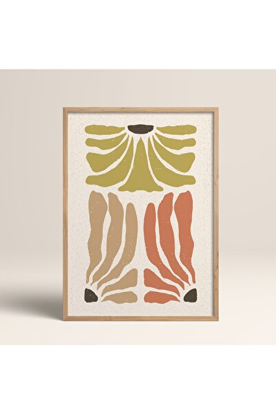 HOMEPACK Ahşap Çerçeveli Soyut Renkli Desenler Flower Modern Art Tablo