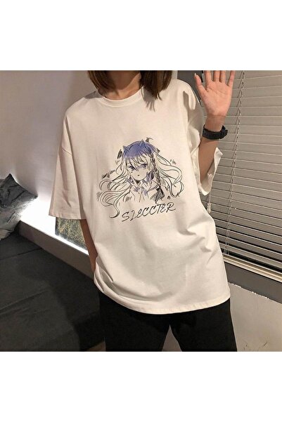 Touz Hakatumoda Girl Selector - Біла унісекс-футболка оверсайз