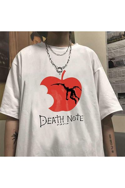 Touz Λευκό μπλουζάκι με λογότυπο Satu Fashion & Death Note