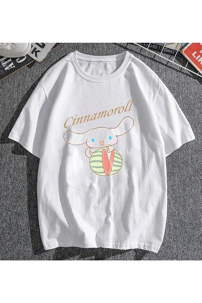 Touz Μπλουζάκι Cinnamoroll & Watermelon White Unisex Oversize