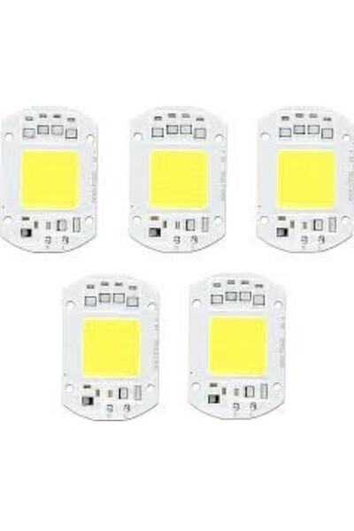 Led Power Cob 100w 220v Ac Projektör Çip Kırmızı Işık 5 Adet