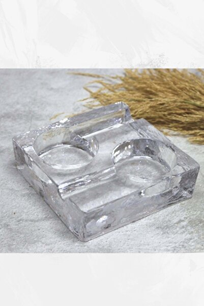 Jenisa El Yapımı Cam 2 Li Puro Küllük