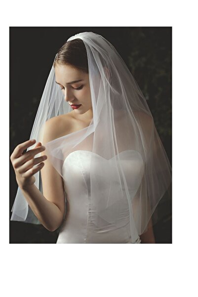 bba new trend Veil,bridal Hair Accessory,long Bridal Veil,white Double Layer ...