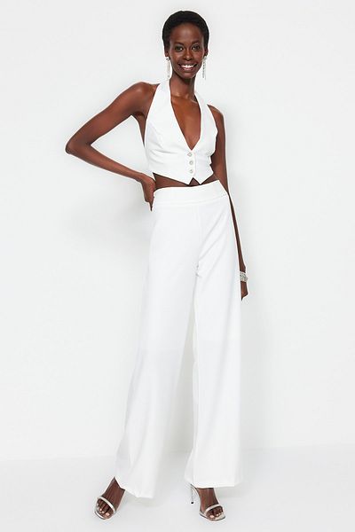 Trendyol Collection Braut-Webhose in Ecru TPRSS23PL00023