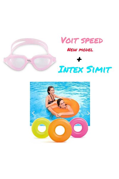 Voit Speed Swimming Goggles + intex Phosphorescent Lifeline 76 Cm