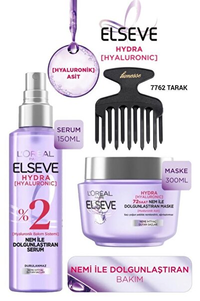 ELSEVE Hydra Hyaluronic Nem Ile Dolgunlaştıran Saç Bakım Serumu Nem Maskesi Saç Açma Seti