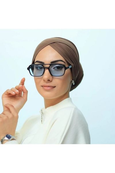 LOOKUP Unisex Black Blue Square Rectangle Vintage Retro Sunglasses