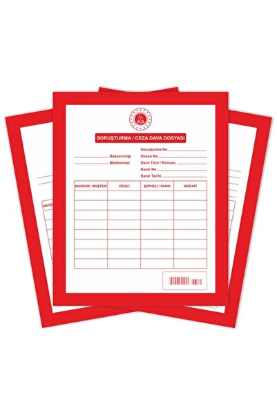 Kaya Avukat Soruşturma Ceza Dava Icra Dosyası Kırmızı 1. Kalite 100'lük Paket