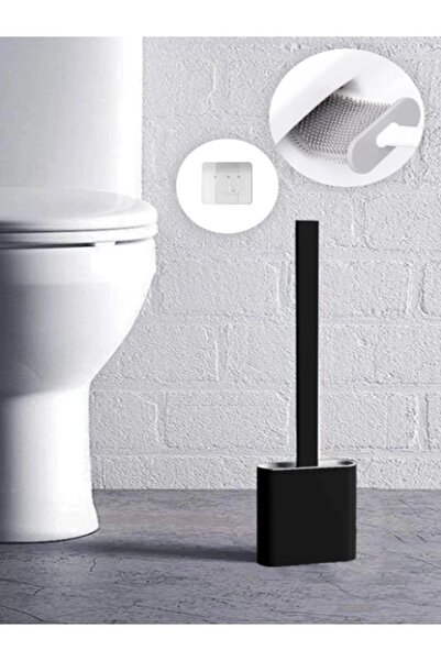 LOVYCO فرشاة المرحاض سيليكون اللون الأسود| فرشاة المرحاض العملية المصنوعة من السيليكون القابلة للانحناء