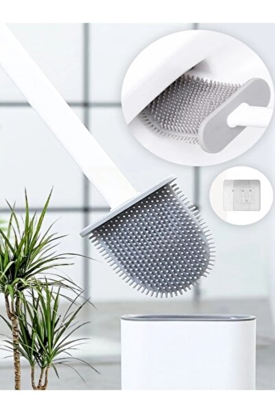 LOVYCO فرشاة المرحاض سيليكون اللون الأبيض| فرشاة المرحاض العملية المصنوعة من السيليكون القابلة للانحناء